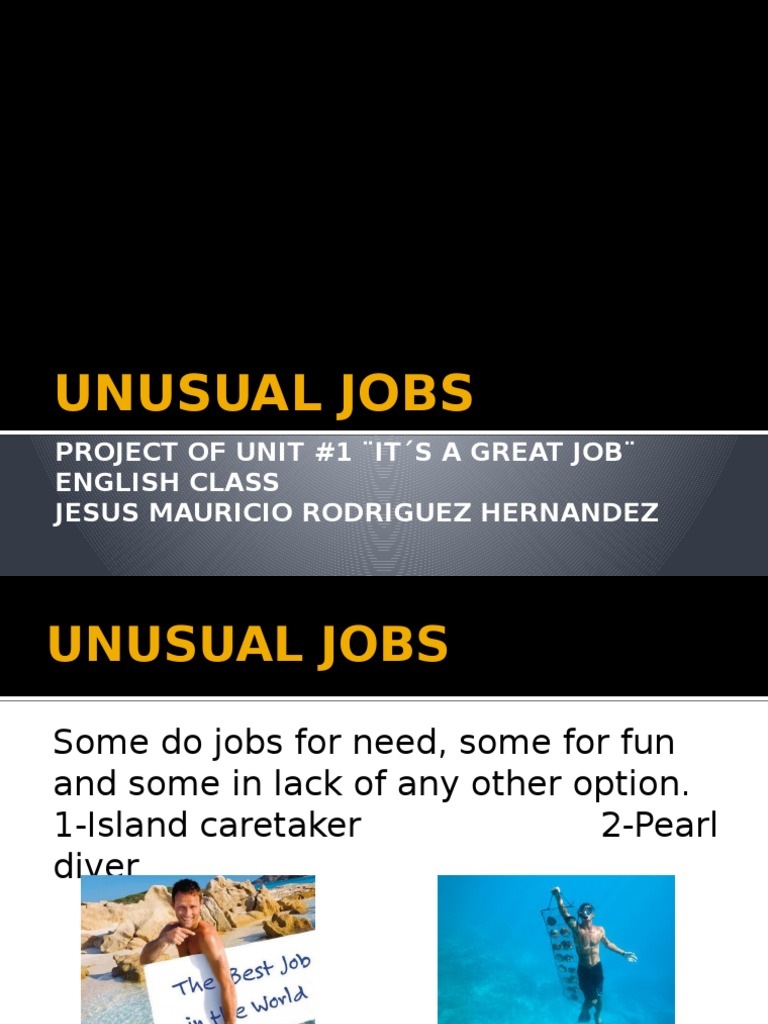 Unusual Jobs: Unique Careers Explored | PDF
