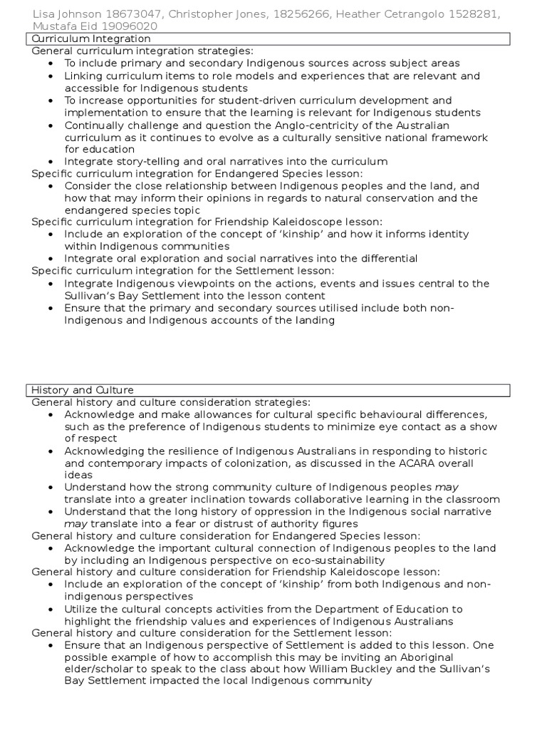 Assessment 2 Intensive Activity | PDF | Indigenous Australians | Curriculum