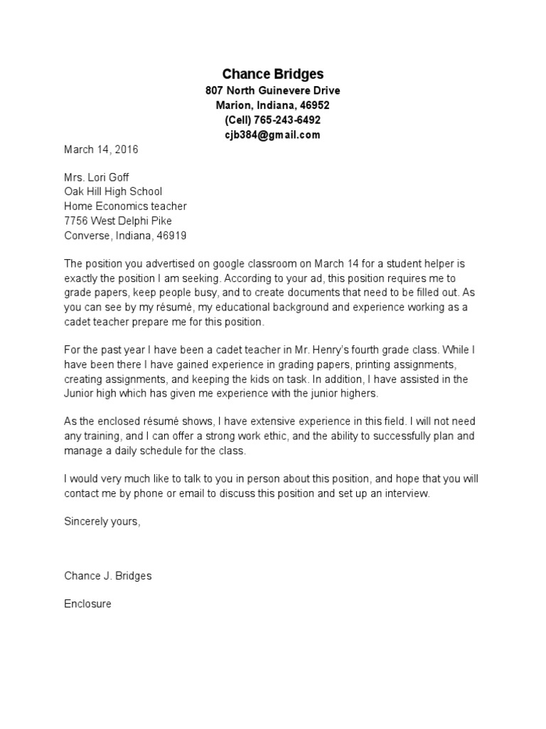 Democoverletter | PDF | Career & Growth | Self-Improvement