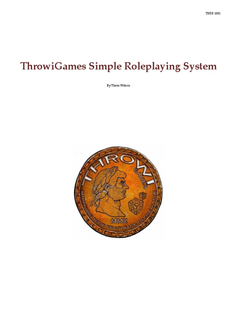 Simple Role Playing System-Rules-TSRS1001 | PDF | Role Playing Games ...