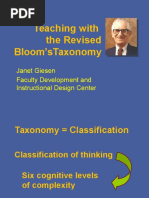 Teaching With The Revised Bloom'Staxonomy: Janet Giesen Faculty Development and Instructional Design Center