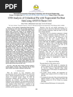 CFD Analysis of Cylindrical Pin With Trapezoidal Fin Heat Sink Using ANSYS Fluent 14.0