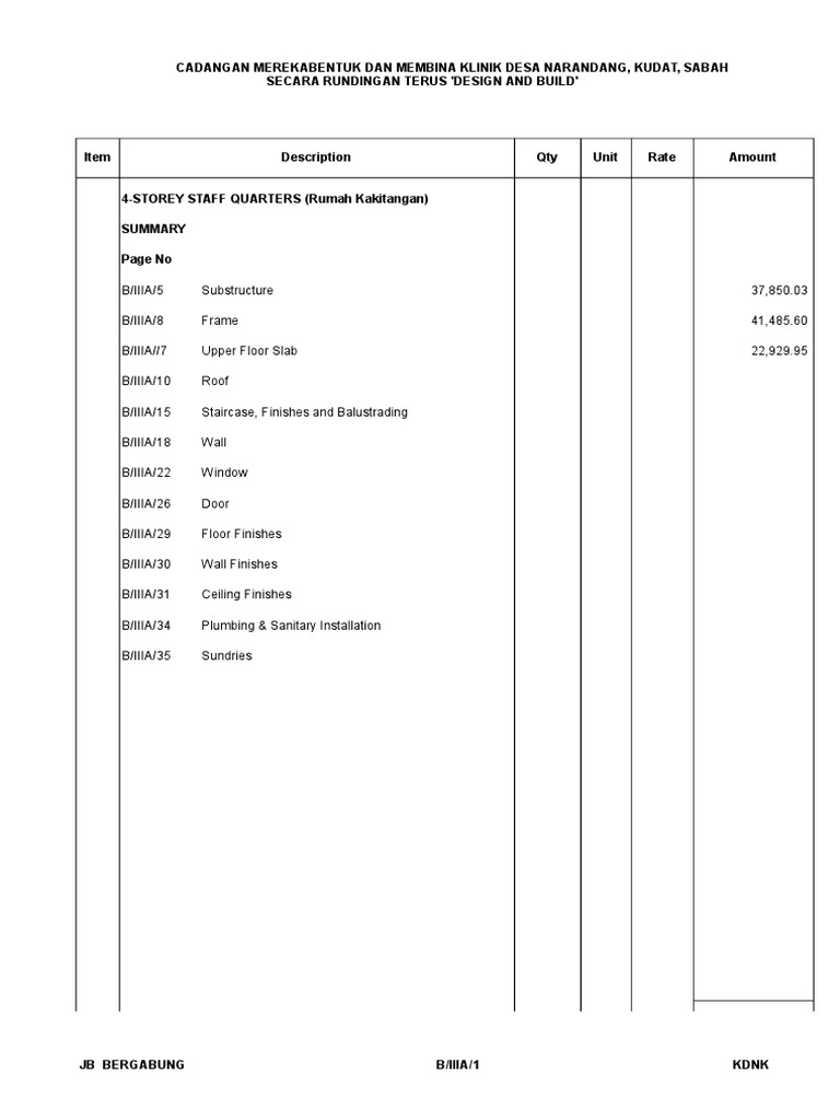 Sample BQ 1 | PDF | Stairs | Concrete