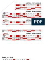 Jadwal Admission Bulan Juli 2016