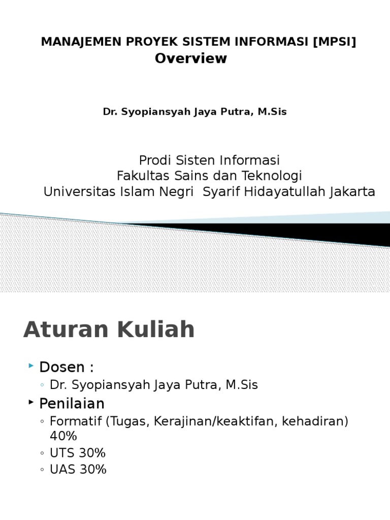 MPSI Course Overview and Syllabus | PDF | Project Management | Risk ...