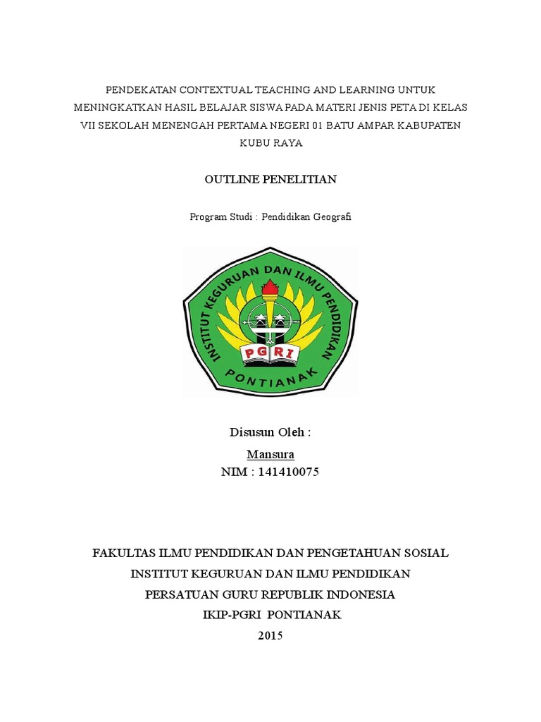 Outline Penelitian Ikip Pgri Pontianak
