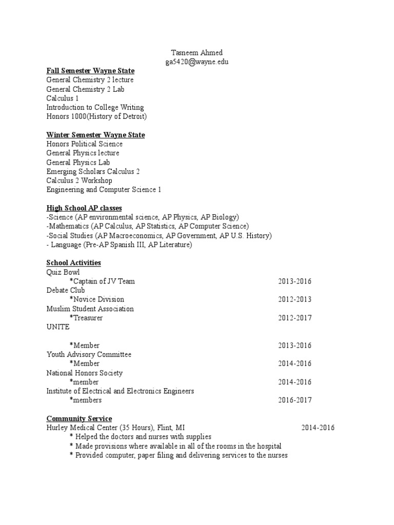 EPortfolio Resume PDF