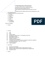 Scop Paper for Detail Engineering of Drying Unit