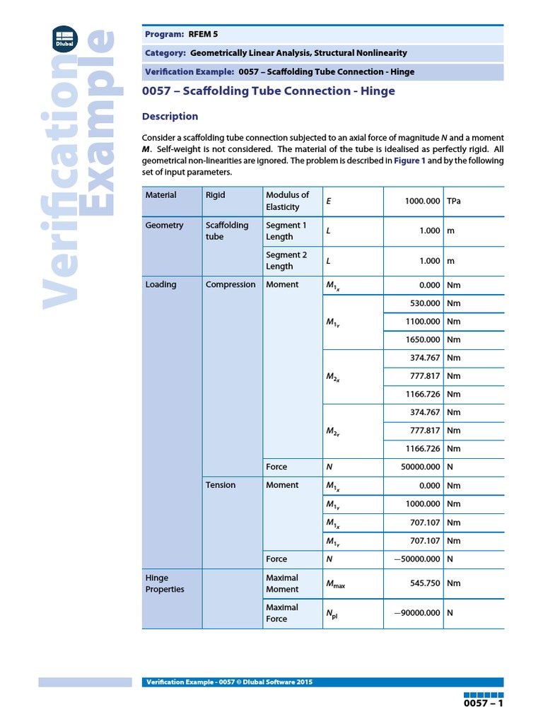 0057 Scaffolding Tube Connection Hinge Description PDF Physics