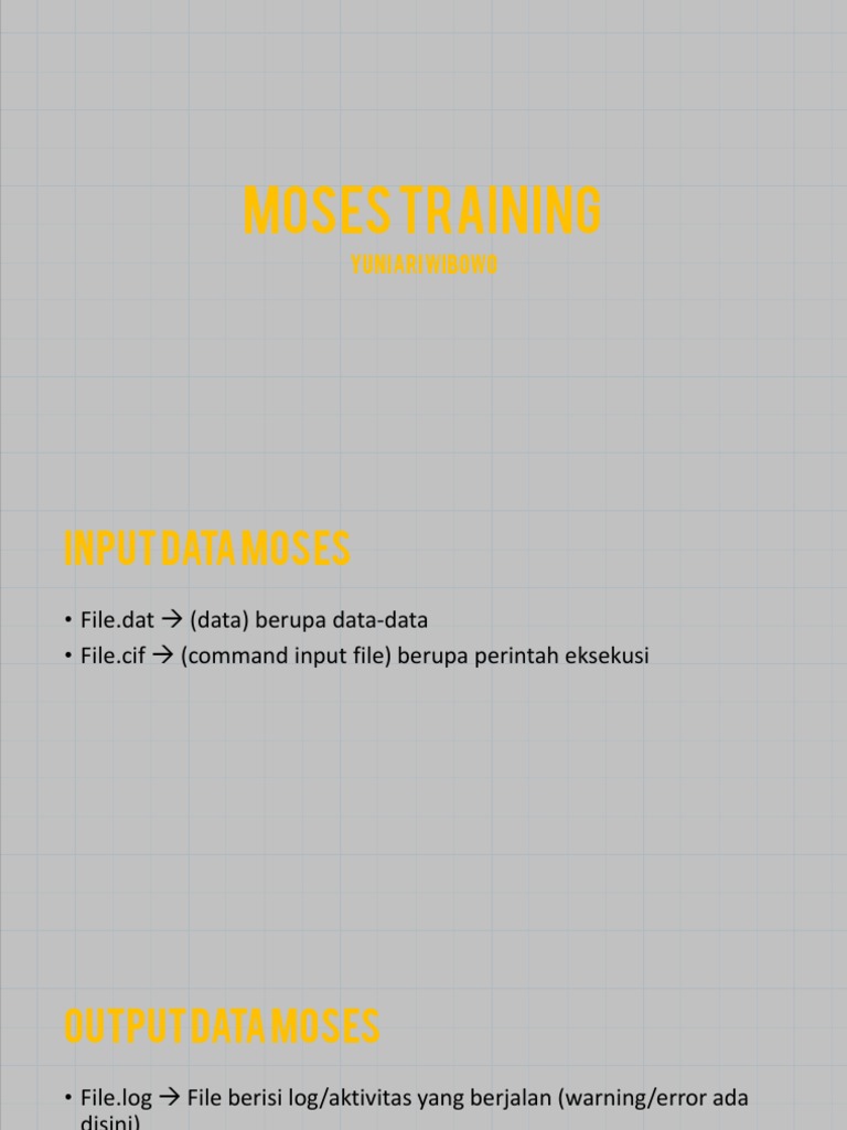 MOSES Software Training Overview | PDF | Teaching Methods & Materials ...