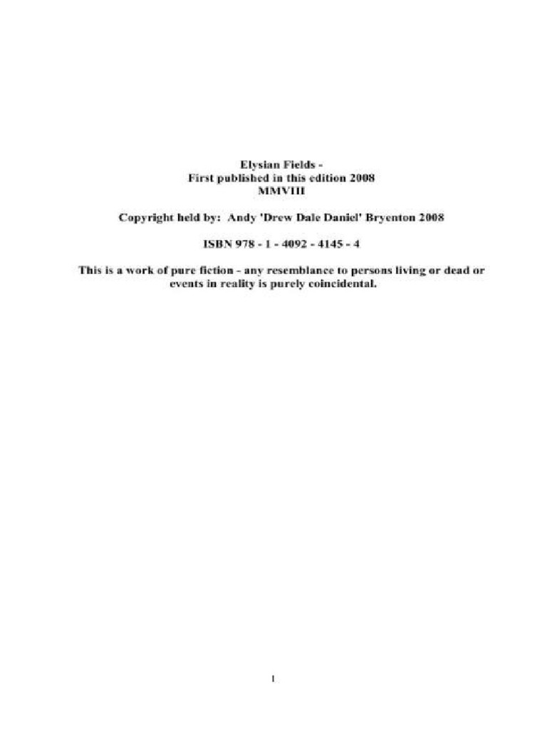 Elysian Fields - Drew Dale Daniel Bryenton | PDF | Nature