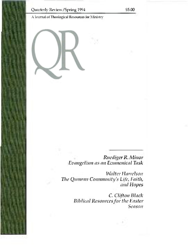 Spring 1994 Quarterly Review - Theological Resources For Ministry | PDF ...