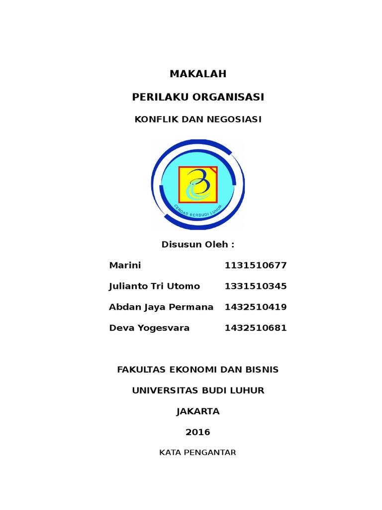 Makalah Perilaku Organisasi Konflik Dan Negosiasi