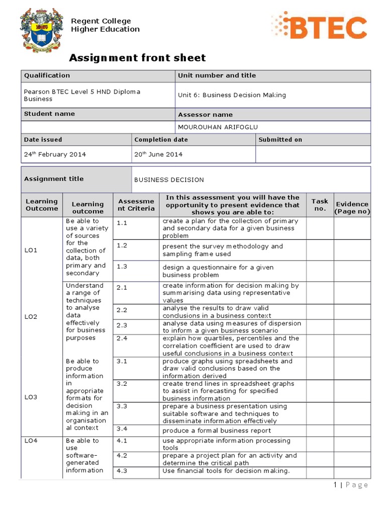 Business Decision Making Assignment 3 | PDF | Survey Methodology ...