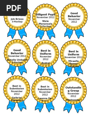 Ribbon Award Monthly November