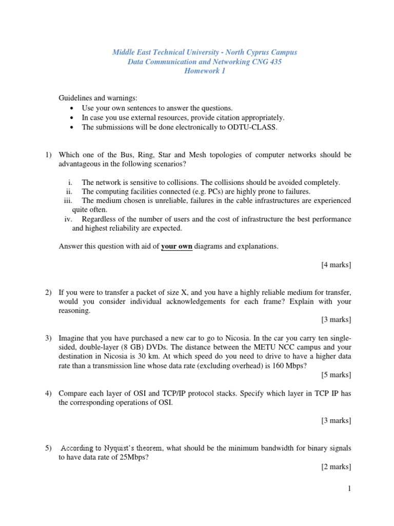 Homework 1 | PDF | Technology & Engineering