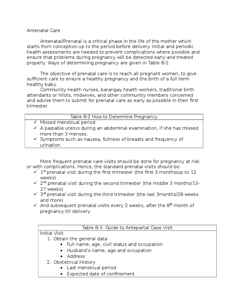 Essential Guide to Antenatal Care | PDF | Pregnancy | Oral Hygiene