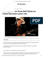 Bob Dylan Still Silent On Nobel Literature Prize Win