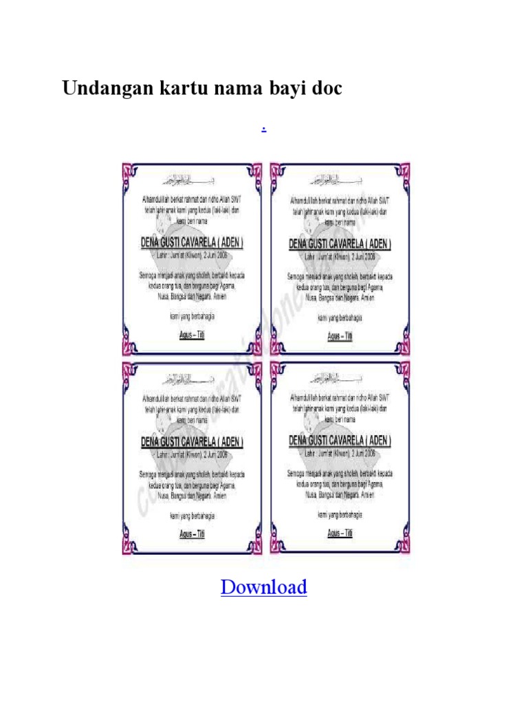 7200 Contoh Surat Indonesia Undangan Aqiqah Syukuran Kelahiran Bayi Gratis Terbaru