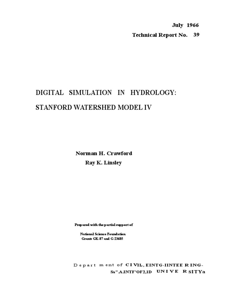 Stanford Watershed Model IV Report | PDF | Hydrology | Evapotranspiration