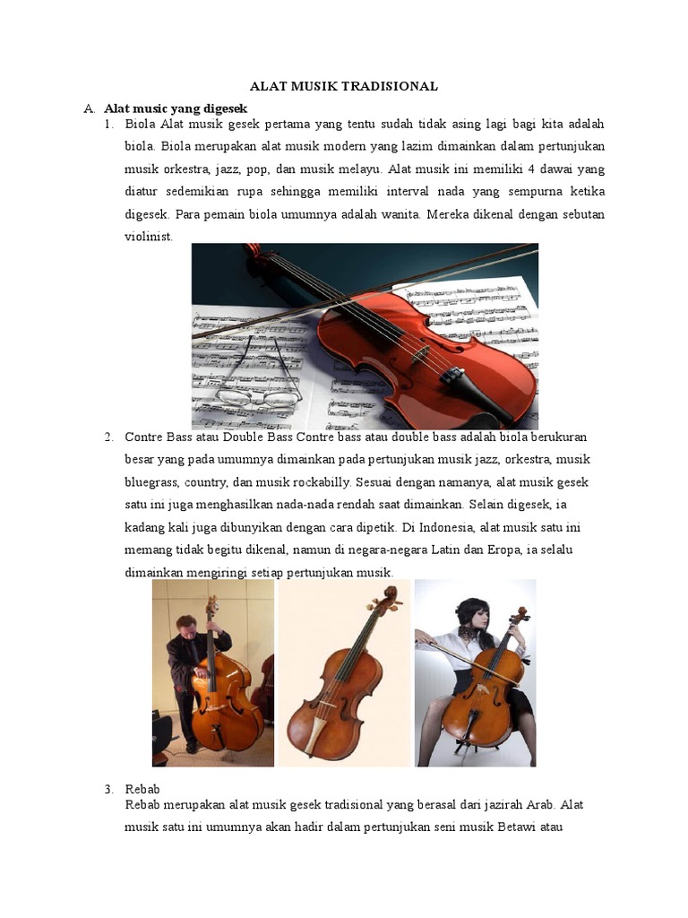 Jenis Jenis Alat Musik Tradisional