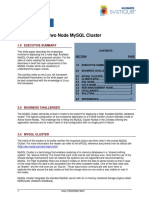 Two Node Mysql Cluster: 1.0 Executive Summary