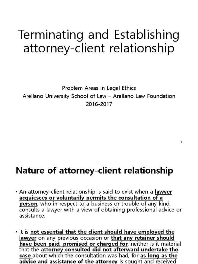 O Terminating and Establishing AttorneyClient Relationship PDF