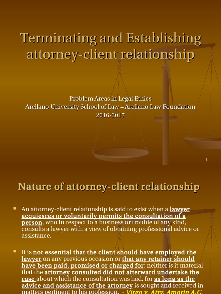 O Terminating and Establishing Attorneyclient Relationship Lawyer