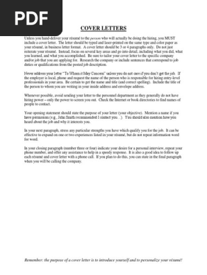 Cover Letters