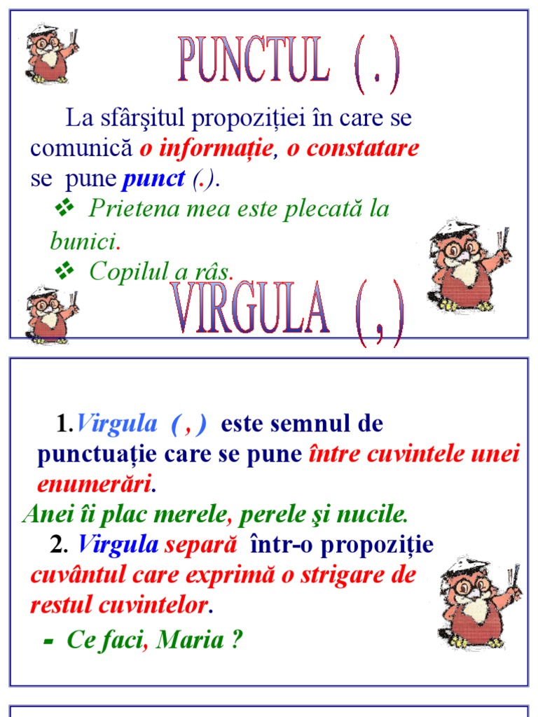 Planse Semnele de Punctuatie Clasa Adoua | PDF