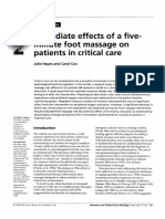 Immediate Effects of a Five-minute Foot Massage on Patients in Critical Care
