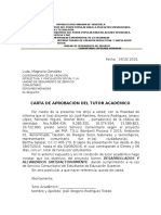 Carta de Aprobación Del Tutor Académico Servicio Comunitario