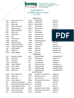 (Availability Subject To Change) : Local Product List