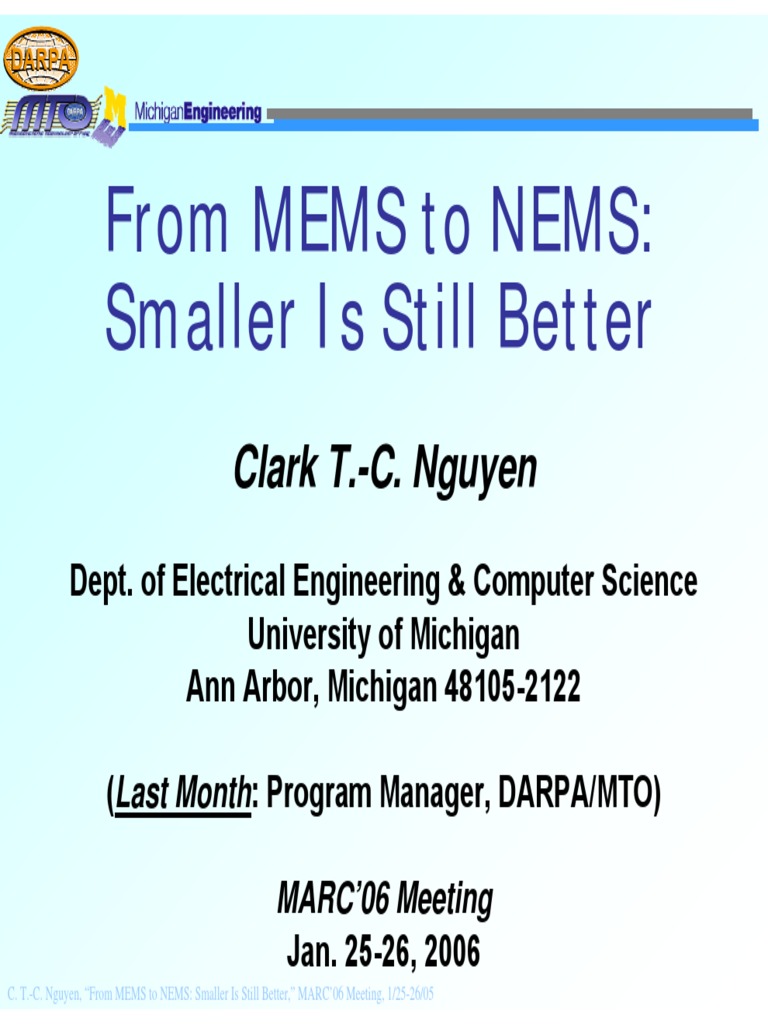 MEMS to NEMS: Advancements in Miniaturization | PDF | Wafer ...