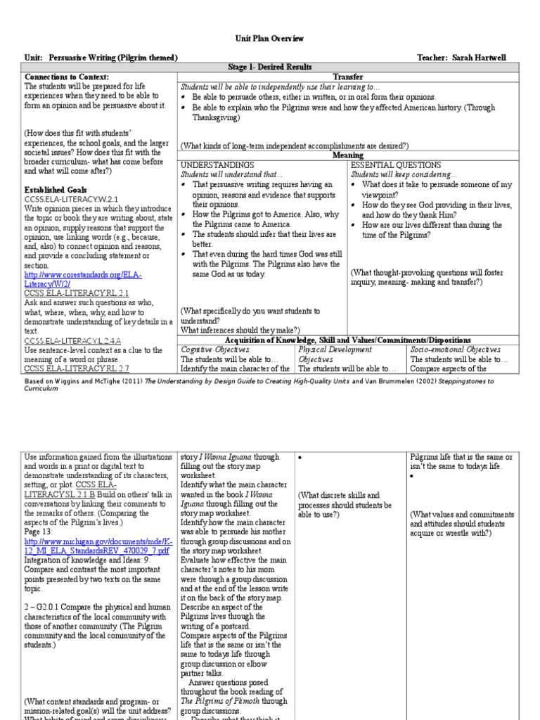 02 Unit Overview 16fa | PDF | Educational Assessment | Rubric (Academic)