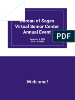 Bureau of Sages Virtual Senior Center Annual Event