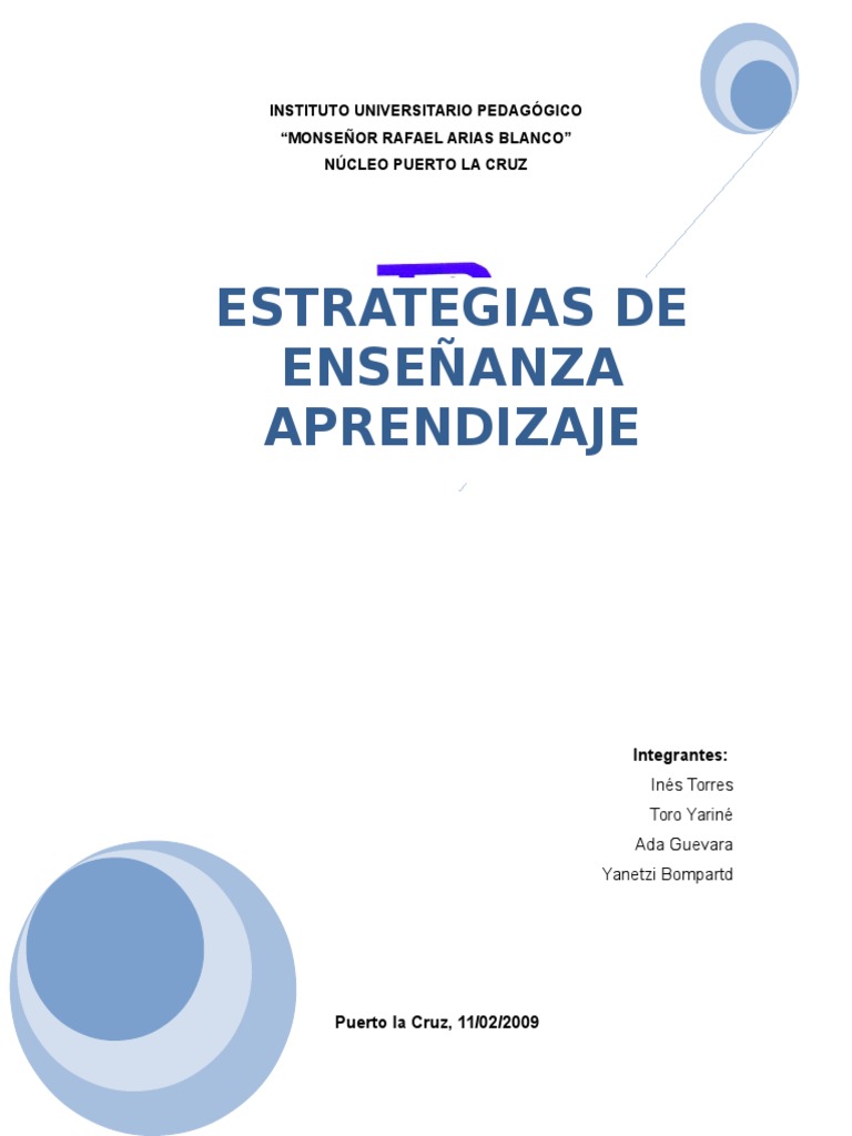 Estrategias de Enseñanza y Aprendizaje | PDF | Aprendizaje | Maestros