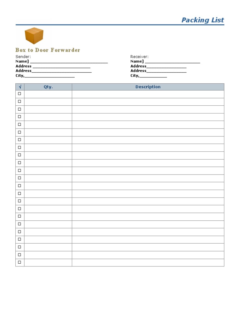 Packing List | PDF