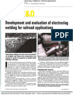Development and Evaluation of Electroslag Welding For Railroad Applications - 2