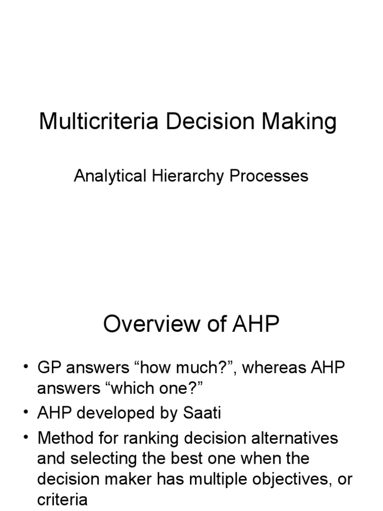 Multicriteria Decision Making | PDF | Applied Mathematics | Teaching ...