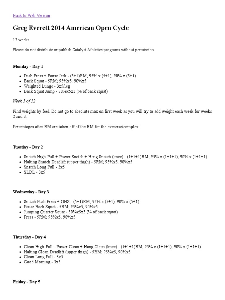 Greg Everett 2014 American Open Cycle Olympic Weightlifting Training