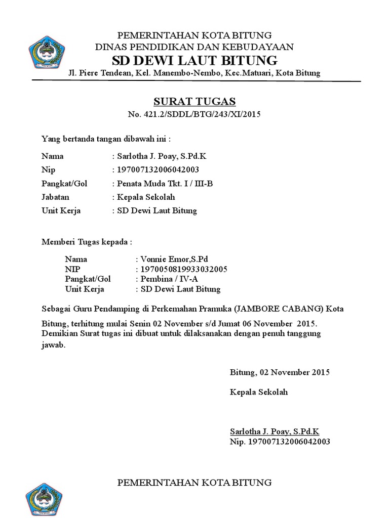 Surat Tugas Pramuka Pdf