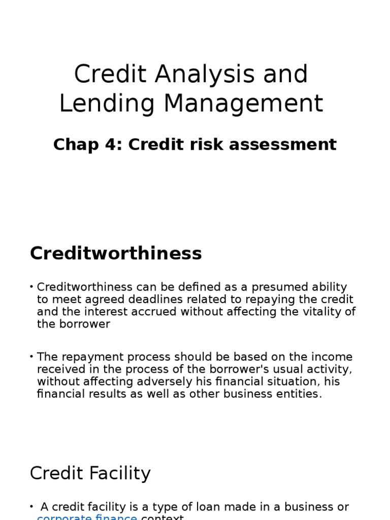 Credit Risk Assessment and Analysis Guide | PDF | Career & Growth ...