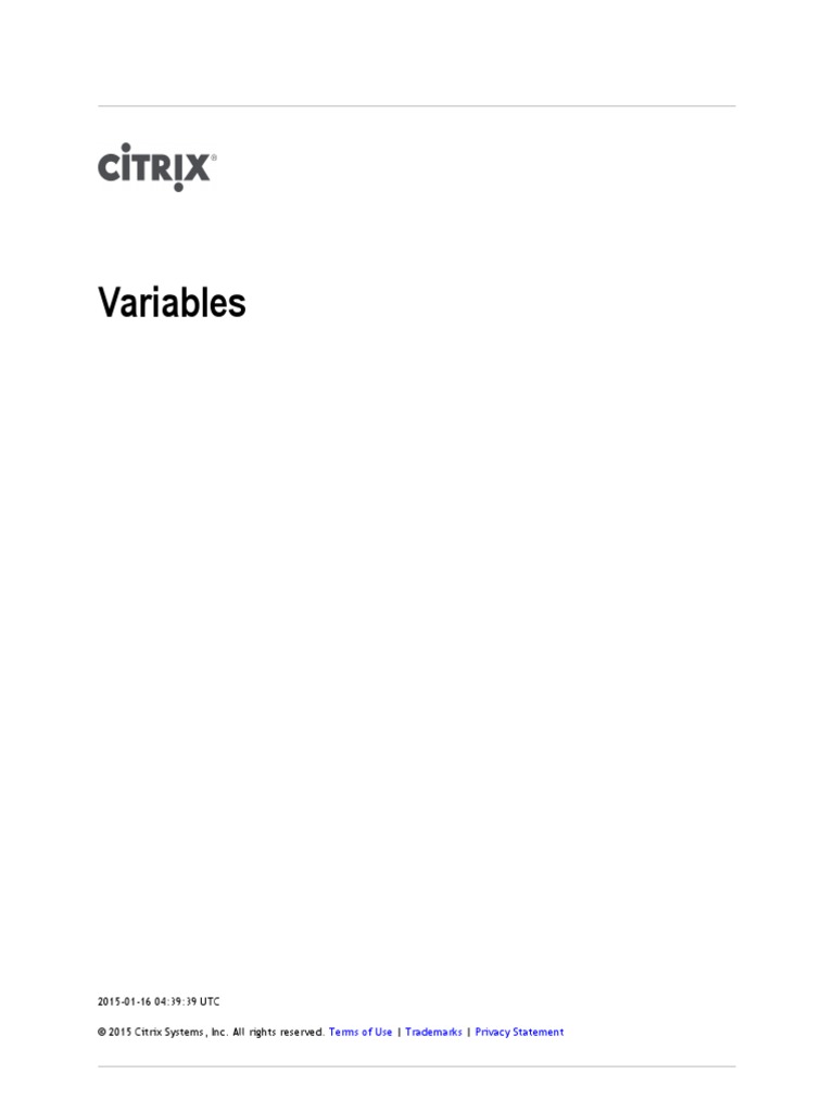 NetScaler 10.5 Variables PDF | PDF