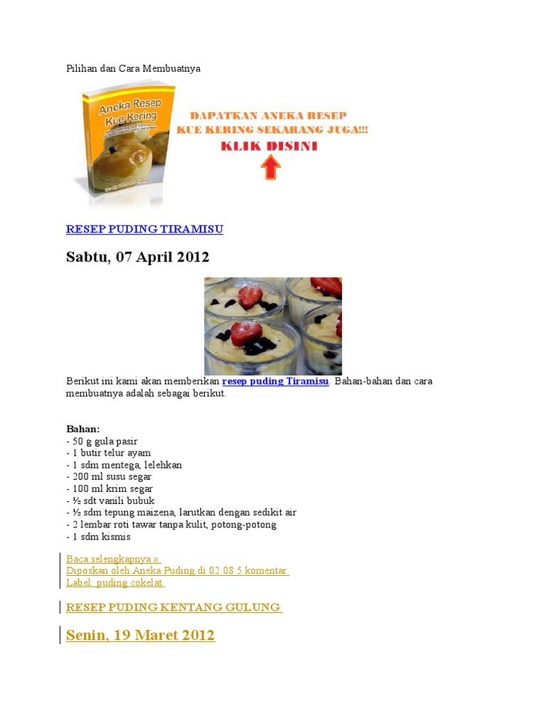 Cara Membuat Fla Puding Tanpa Tepung Maizena - Membuat Itu