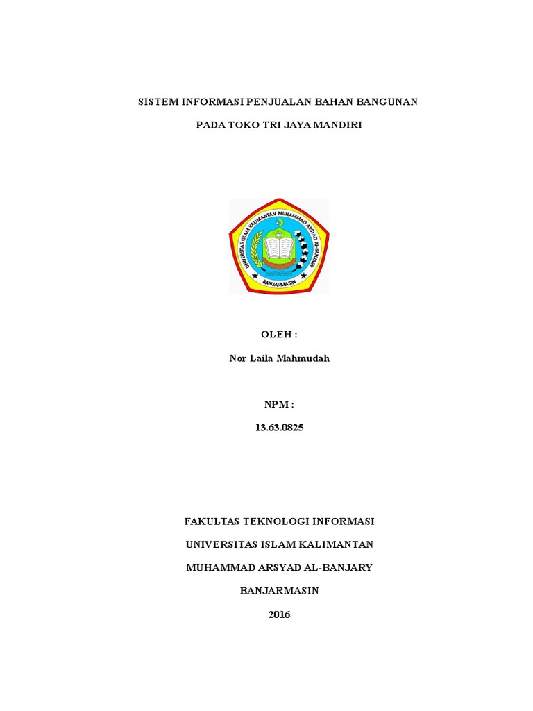 Sistem Informasi Penjualan Toko Bangunan