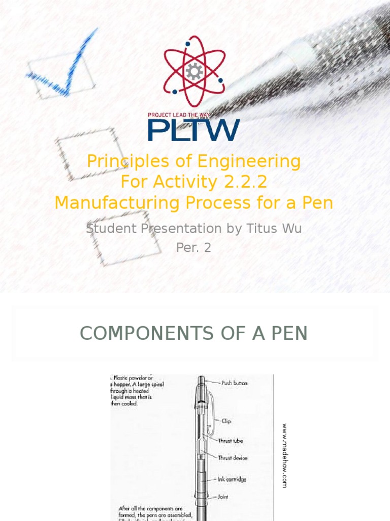 Pen Manufacturing Process Explained | PDF | Extrusion | Industrial ...