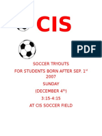 Cis Soccer Tryouts U-9