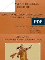 Foundation of Indian Culture: Topic: Evaluation of Pragmatism On Modern Application