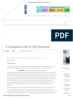 A Complete List of Cpu Sockets - Hardware Secrets